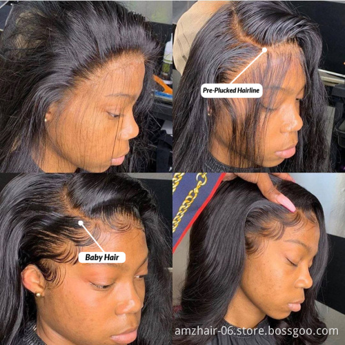 Raw Peruvian Human Hair Body Wave Hd Full Lace Front Wig For Black Women Wholesale 13x6 Lace Frontal Closure Wig Can Be Bleached